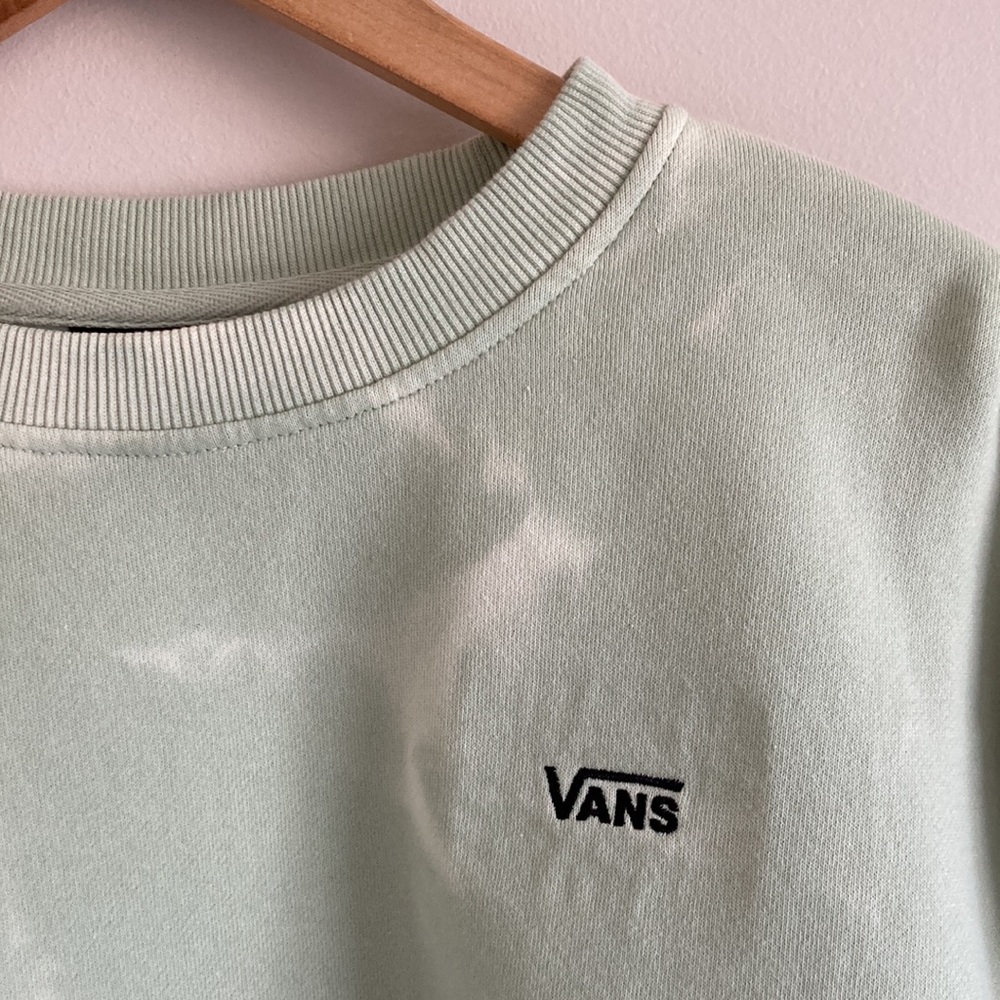Vans Mint Tie Dye Water Wash Crewneck Cropped Sweatshirt Large - Picture 8 of 14